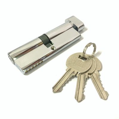 Fechadura de cilindro de prata de lado único de 90 mm Fechadura de cilindro com chaves