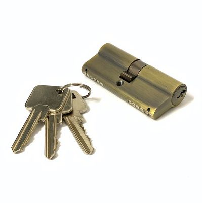 Fechadura de cilindro Euro de latão 70 mm Fechadura de cilindro de lado duplo personalizada