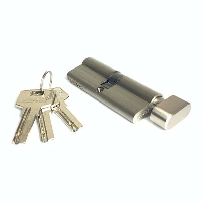 Bloqueio de cilindro com botão de 80 mm Dimensão personalizada cilindro de rodapé único Prata
